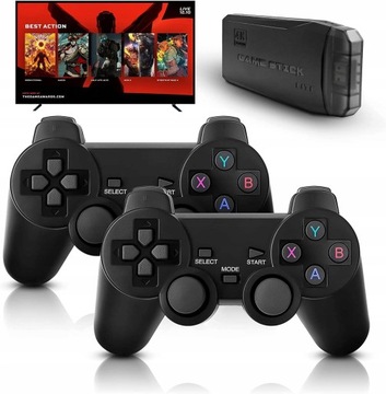 ИГРОВАЯ КОНСОЛЬ РЕТРО 2 ИГРОВЫХ КОЛОДКИ + 20 000 ИГР БЕСПРОВОДНОЙ КОНТРОЛЛЕР 2.4G