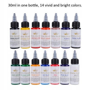 ZESTAW TUSZ DO NAUKI TATUOWANIA KOLOROWE 30ml