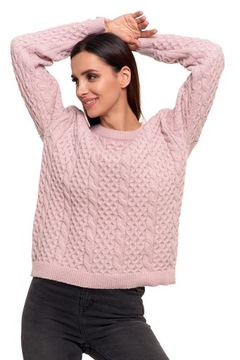 ТЕПЛЫЙ ЖЕНСКИЙ СВИТЕР MORAJ Размер XXL РОЗОВЫЙ