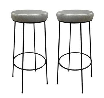 2 x hoker wysoki taboret metal 75 cm jasnoszary 1P