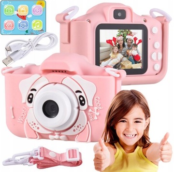 APARAT CYFROWY DLA DZIECI 12MPX SELFIE Różowy PINK