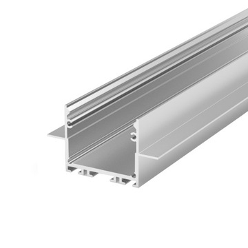 Zestaw profil LED alu głęboki architektoniczny P22-2 anoda 1m+klosz mleczny
