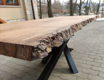 Stół debowy 200 x 90 cm Pająk szczotkowany