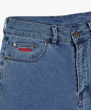 Męskie niebieskie spodnie jeansowe PROSTO jeansy Regular Pocklog W30L32