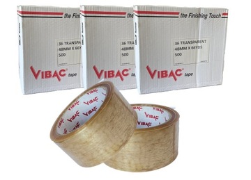 TAŚMA PAKOWA KLEJĄCA VIBAC SOLVENT KAUCZUK TRANSPARENT 48x66 48/60 108 SZT