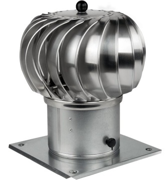 Nasada kominowa ALUMINIOWA, kulista z podstawą fi 150mm turbowent