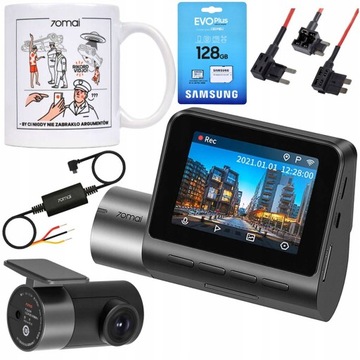 Wideorejestrator 70mai A500S PRZÓD TYŁ+ 128GB+ ACC
