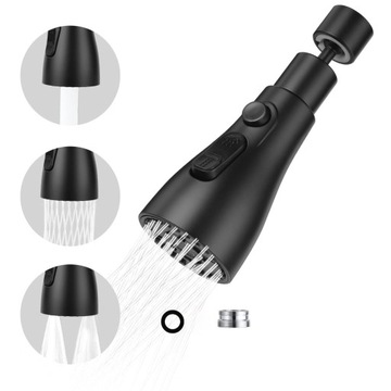 КУХОННЫЙ FAP УДЛИНИТЕЛЬ АЭРАТОР ПЕРЛАТОР 3 ФУНКЦИИ 360° ЧЕРНЫЙ LOFT