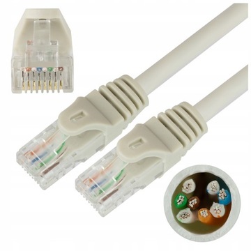 Патчкорд LAN NEKU UTP 5E, серый, 50 м