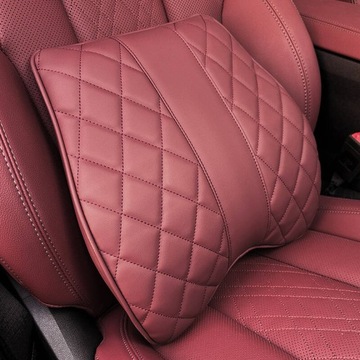 Автомобильный кожаный коврик для сиденья, подушка для поддержки спины, подголовник