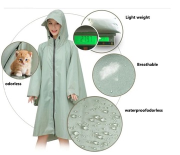 Мода Aldult легкий полиэстер водонепроницаемый длинный плащ женский дождь