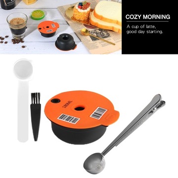 Многоразовая капсула для кофе, в комплекте с кисточкой.