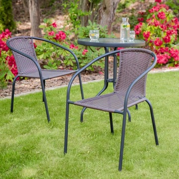 PATIO FOTEL OGRODOWY BRĄZ 1 SZT