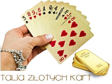 Карты игральные набор покерных карт пластиковая золотая колода 54 шт.