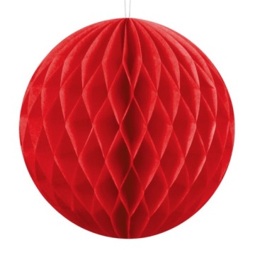 KULA BIBUŁOWA czerwona mała S 10 cm Honeycomb