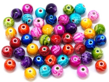 KORALIKI KULKI 13mm kule mazaje MIX KOLORÓW 20szt