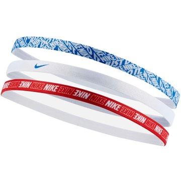 Opaska na głowę Nike Printed Hairbands x 3 game royal/white/university red