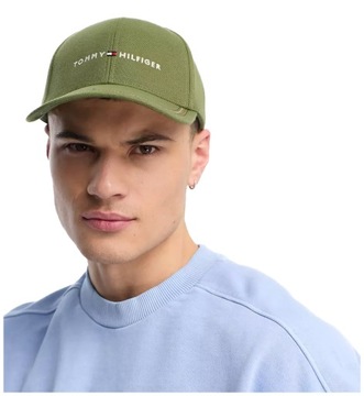 Czapka z daszkiem TOMMY HILFIGER khaki z logo