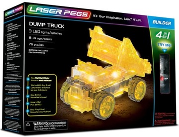 MASZYNY BUDOWLANE 4 modele Laser Pegs klocki LED