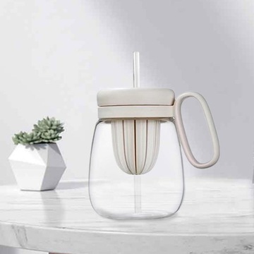 Бутылка для воды Bubble Tea с трубочкой для смузи Smoothies 850мл белая