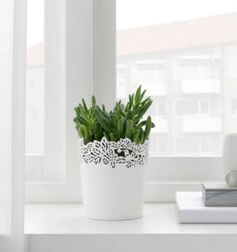 IKEA SAMVERKA - osłonka doniczki biała 9 cm