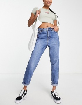 Topshop Petite Niebieskie mom jeans 28/28