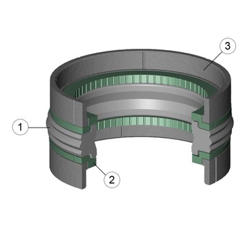 УПЛОТНЕНИЕ ПОРШНЯ, ПЯТИЭЛЕМЕНТНЫЙ ПАКЕТ KGD 100x86x22,5