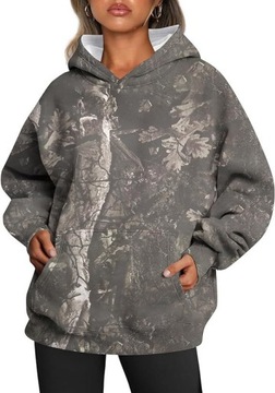 Damska bluza z kapturem w moro,M
