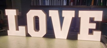 Litery świetlne LOVE, ślub, ledowe, podświetlane, świecące 50cm