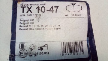 klocki hamulcowe tx 10-47 RENAULT CLIO II