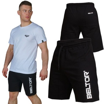 BELTOR KRÓTKIE SPODENKI MĘSKIE SPORTOWE BASIC BLACK CZARNE ROZMIAR S