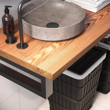 Деревянная столешница для ванной комнаты 60х45, прямая