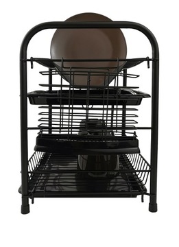 СУШИЛКА ДЛЯ СУШКИ ПОСУВЫ С ПОДДОНОМ, ЧЕРНАЯ, ДВУХУРОВНЕВАЯ, wz01
