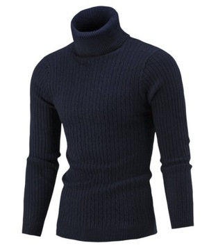 Elegancki Sweter golf męski zimowy wielokolorowy ROZ M-3XL