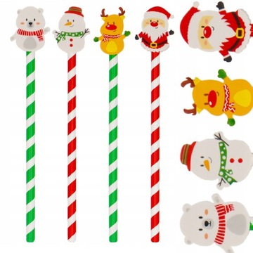 ZESTAW OŁÓWKÓW ŚWIĄTECZNYCH 4 SZT MIX BOŻE NARODZE