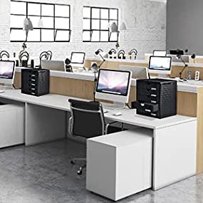 SZAFKA BIURKOWA Z 5 SZUFLADAMI CZARNA