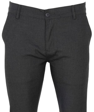 БРЮКИ ИЗ ЭЛЕГАНТНОГО МАТЕРИАЛА, ТЕМНО-СЕРЫЕ, ОДНОРОДНЫЕ W38 L30