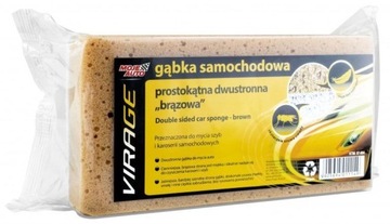 Губка для мытья автомобиля VIRAGE, прямоугольная, двусторонняя, коричневая