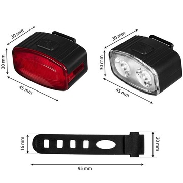Светодиодный велосипедный фонарик SET Передний задний фонарь для седла руля