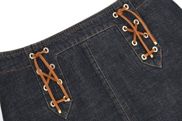 ESCADA spódnica jeansowa ołówkowa grafitowa wysoki stan midi 34