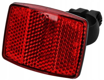 ODBLASK CZERWONY ŚCIĘTY PROSTOKĄT DŁUGI (27,2mm)