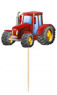 Topper tort traktor traktorek czerwony dekoracja