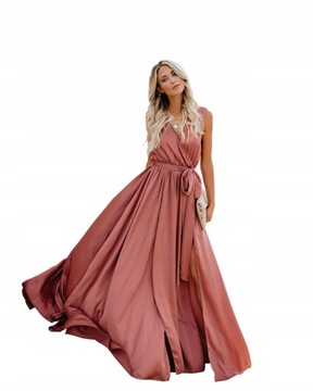 Baihuo3) sukienka koktajlowa glamour maxi rozmiar S