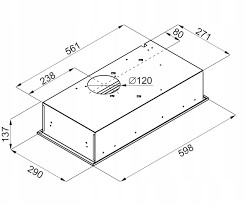 OKAP KUCHENNY PODSZAFKOWY AMICA OMC6241B | DO ZABUDOWY 60CM | LED | CZARNY