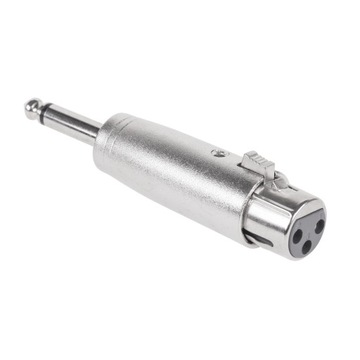 Adapter gniazdo mikrofonowe XLR 3pin na wtyk duży Jack 6.3mm mono #00703