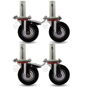 Komplet 4 szt kół fi 160 RUSZTOWANIE 67STGU160/38