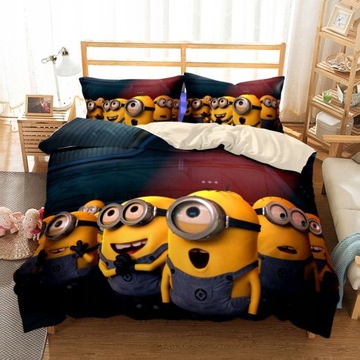 KOMPLET POŚCIELI 2 POSZEWKA MINIONKI 200 X 220 MINIONS BOB