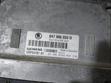 JEDNOTKA / ŘÍZENÍ ECU MOTORU SKODA FABIA I 1.4 047906033D 5WP4419707