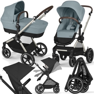 WÓZEK CYBEX 2W1 EOS LUX TPE SKY BLUE I MEGA AKCESORIA