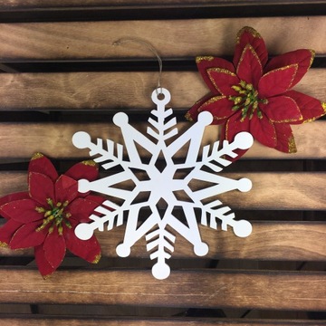 BOMBKA ZAWIESZKA PŁATEK ŚNIEGU ŚWIĘTA OZDOBA 30CM